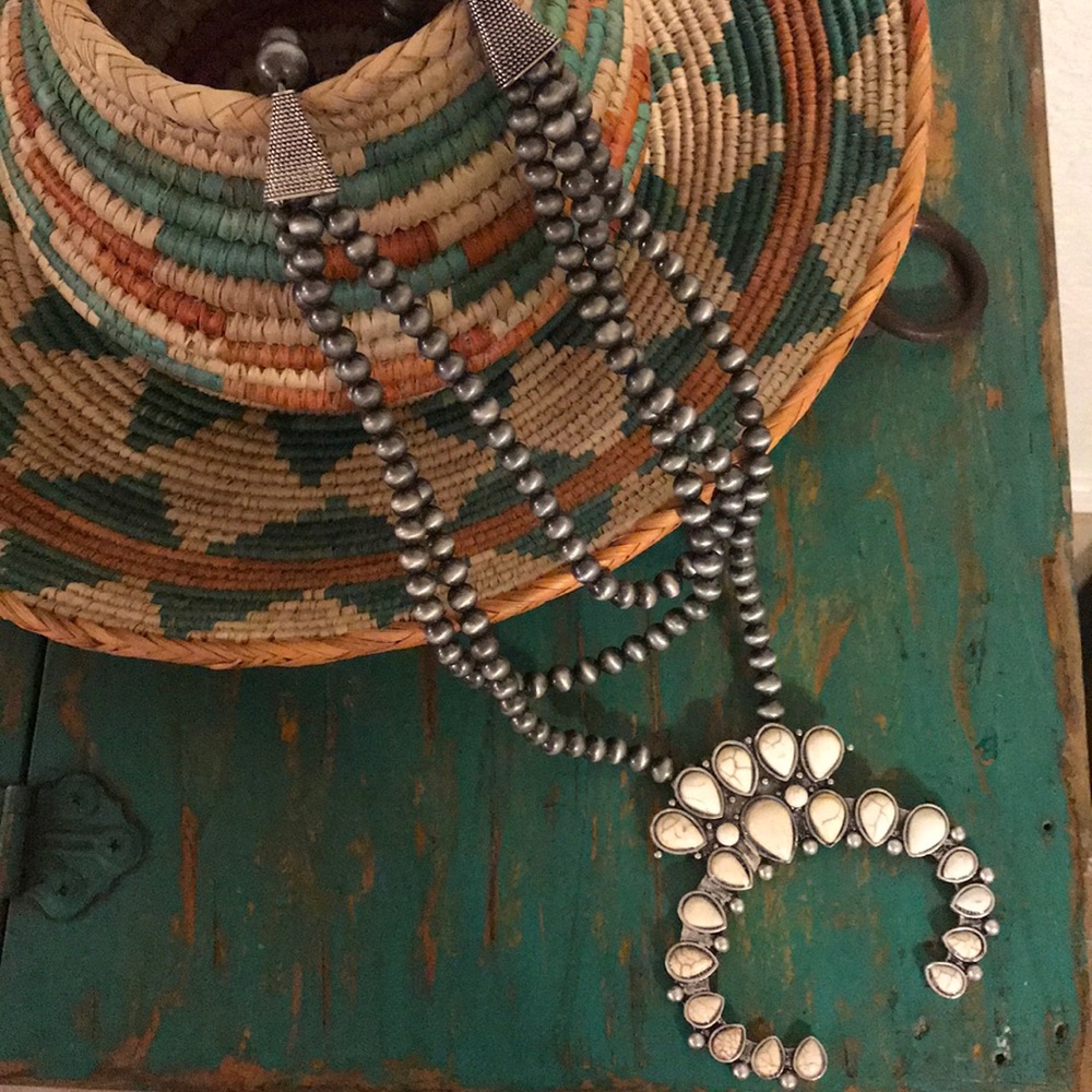 Beautiful faux squash blossom necklace!!